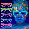 Neon Glow Glasses UV Black Light Absorption Luminous Party Glasses 5 Colors Glow In The Dark Birthday Wedding Decorations Party Supplies