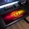 Manchester United Custom Large Mouse Pad, Personalized Name Text Print, Football Logo Non‑Slip Desk Mat Gaming Gift