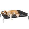 19.5Cm Raised Dog Bed with U-Shaped Cushion. 110x75x30cm. Black and Silver