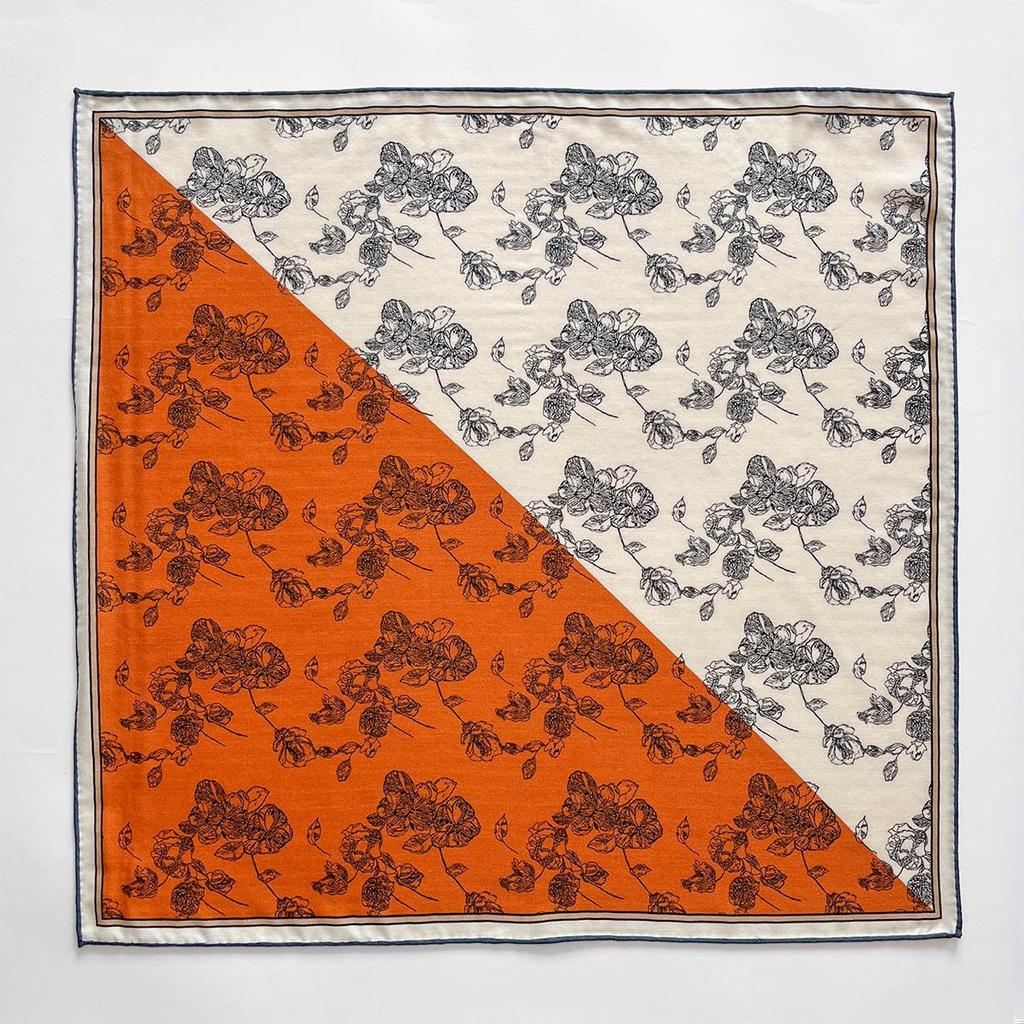 18% Silk 82% Wool Scarf Women Pashmina Double Sided Foulard Female Bandana Twill Scarves Hijab Shawl Wraps Square Headkerchief