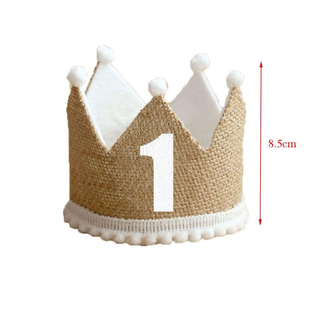 Supplies with Elastic Strap Baby Decor Anniversary Cap Burlap Crown Hat Baby Birthday Party Hat