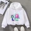 Cartoon Kitten Pattern Printed Autumn Winter Fashionable Casual Comfortable Cute Style Boy Girl Hooded Sweatshirt