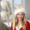 Рождественская шапка с имитацией узора, штампованная золотом, с длинным краем, шляпа для рождественского украшения для праздничных украшений