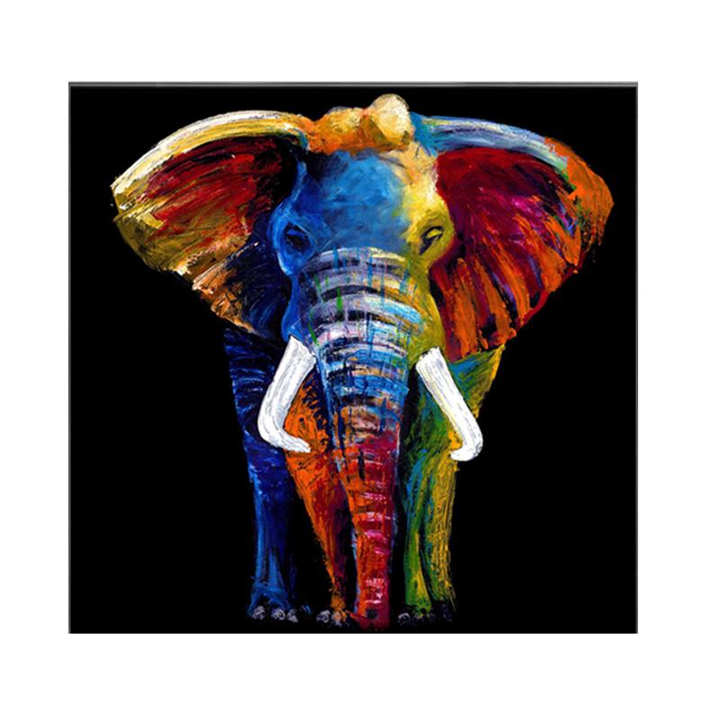Современная красочная картина со слоном на холсте для гостиной, постеры и принты, художественный Настенный декор с животными, Прямая доставка