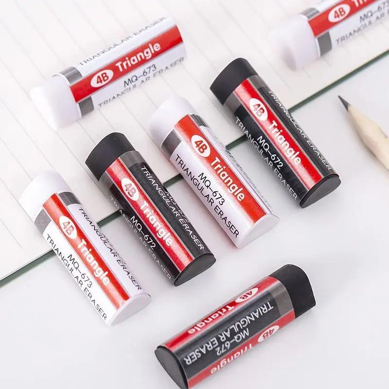10 шт. ластик-треугольник 4B, новинка, резина, школьные принадлежности, студенческие, офисные, для экзаменов, для рисования, креативные черно-белые ластики
