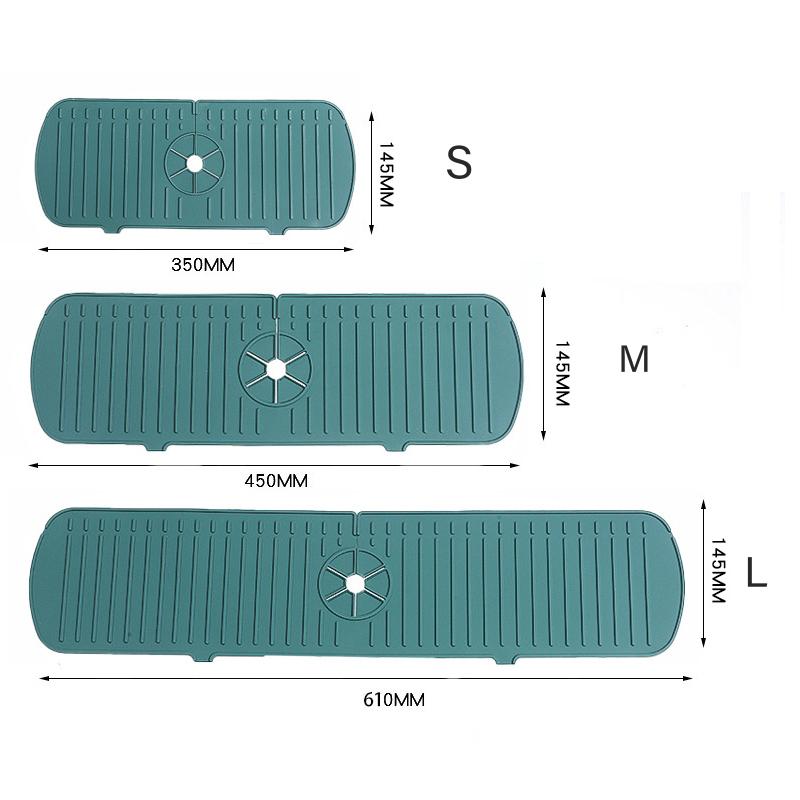 1шт силиконовый коврик для крана, рябь воды, кухонная ванная комната, дренажная накладка, умывальник, большая раковина, брызгозащитная накладка, столешница, протектор