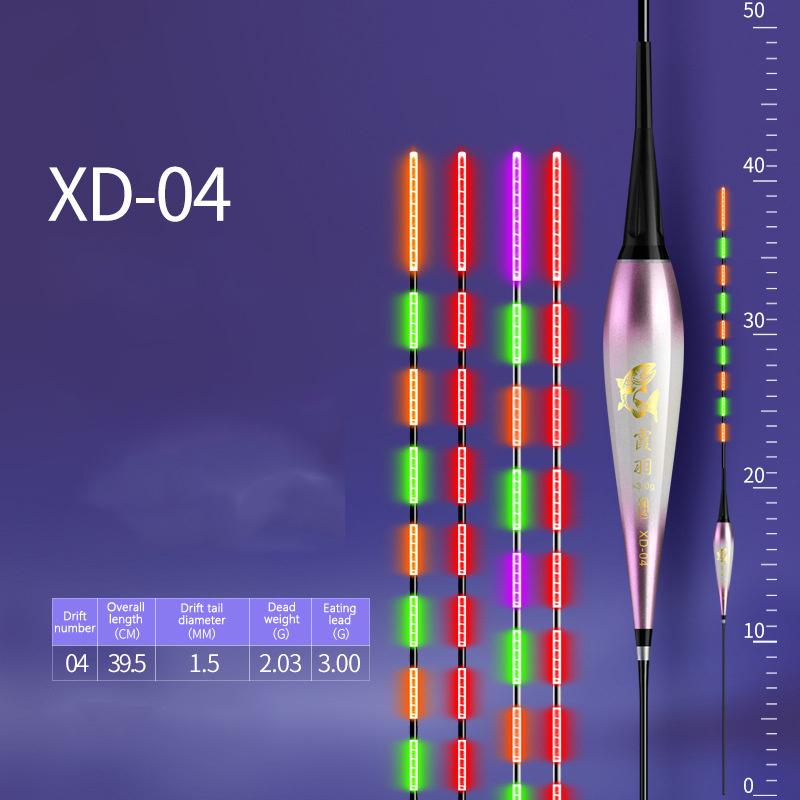 Smart Led Fishing Float 2Light Highly Sensitive Remind Buoy Gravity Sensor Glowing Electric Night Fishing Long Tail Float