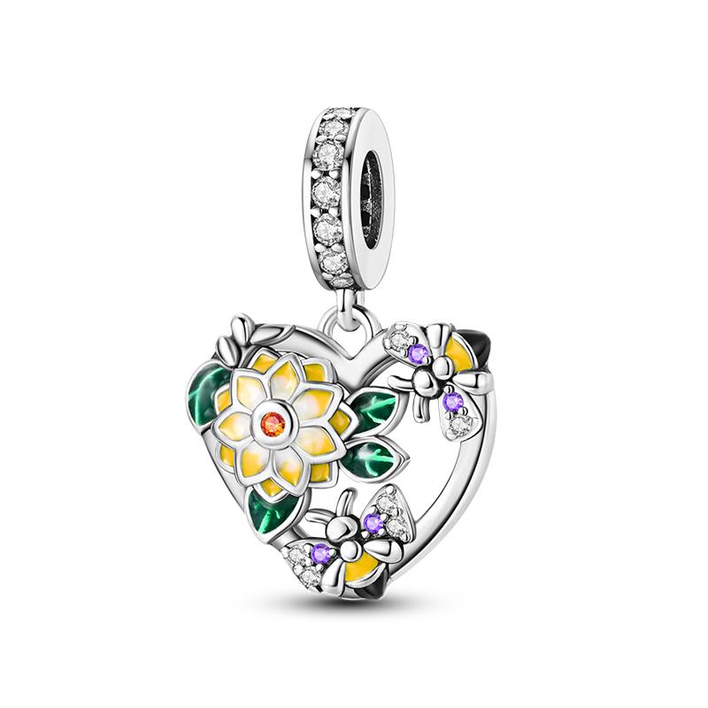 New 925 Sterling Silver Parrot Butterfly Flamingo Animal Charms Bead Fit 925 Original Bracelet Fine DIY Birthday Jewelry