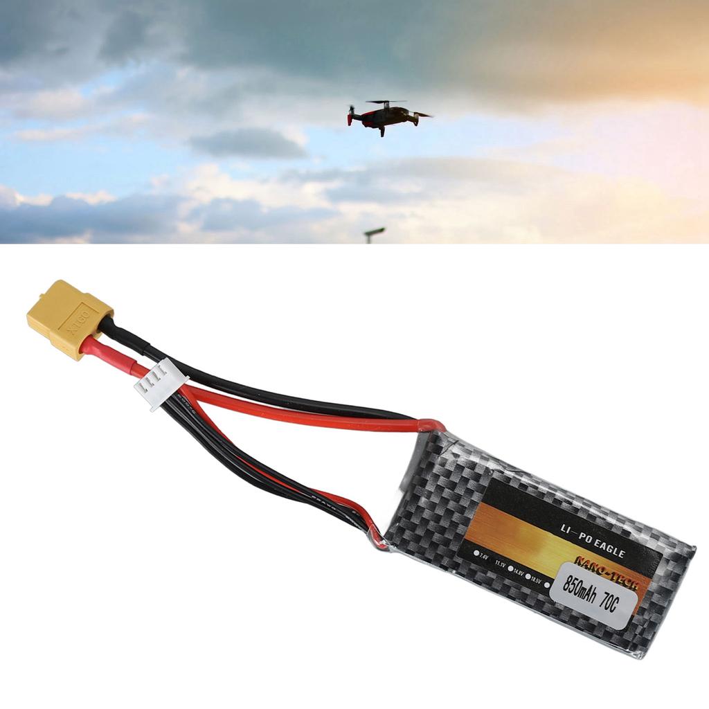 Drone Lithium Battery 11.1V 3S 850mah with XT60 Plug RC Remote Controlled Rechargeable for Quadcopte
