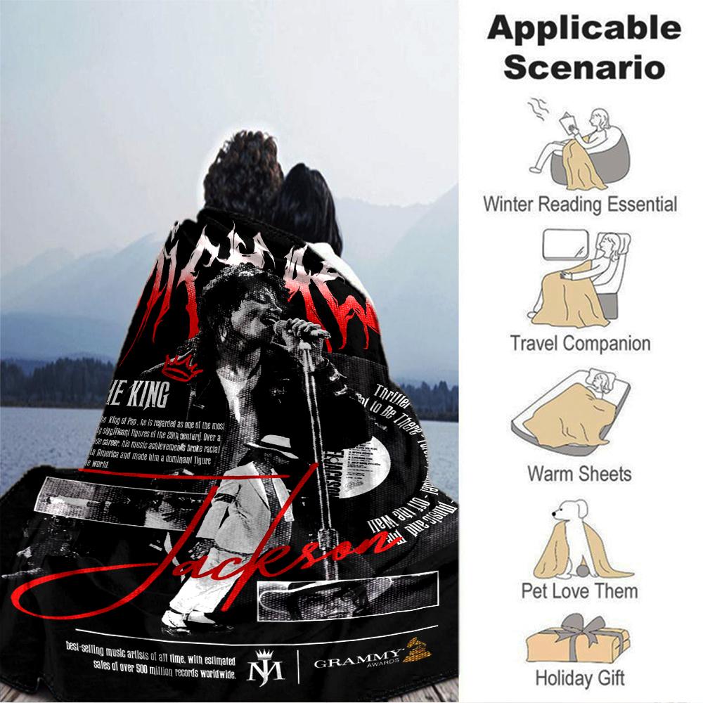 1Pc Michael Jackson King'S Legacy Blanket Soft Throw Blanket For Home Bedroom Bed Sofa Travel Office Solid Christmas Blanket
