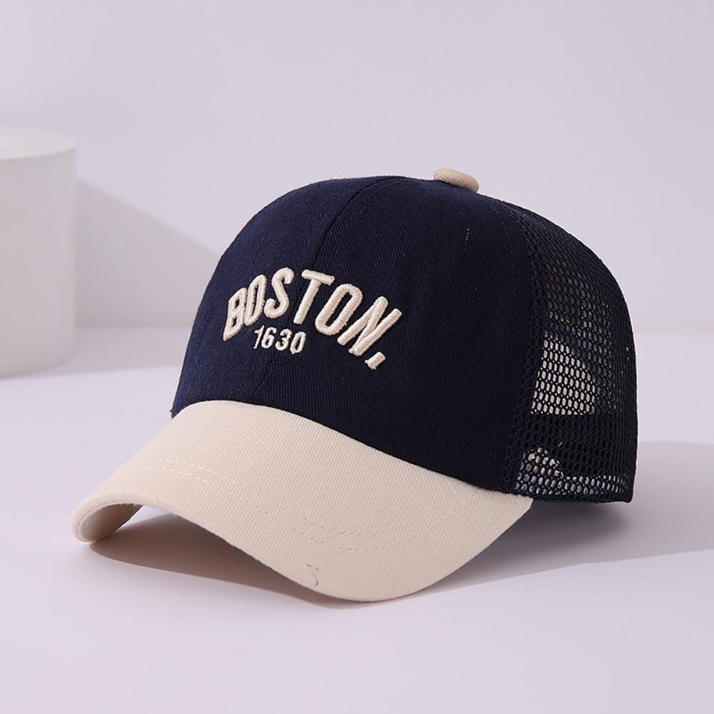 Mesh Girls Sun Hat Letter Embroidery Mesh Baseball Cap New Children Duck Tongue Cap  Summer