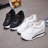2024 Summer Women Shoes Wedge Mesh Lace Up Joker Small White Shoes Breathable Thick Bottom Platform Shoes Casual Sneaker Shoes