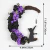 30CM Gothic Wreath Door Decoration Front Door Halloween Moon Wreath Charming Door Decoration Wreaths for Home Party Window Wall