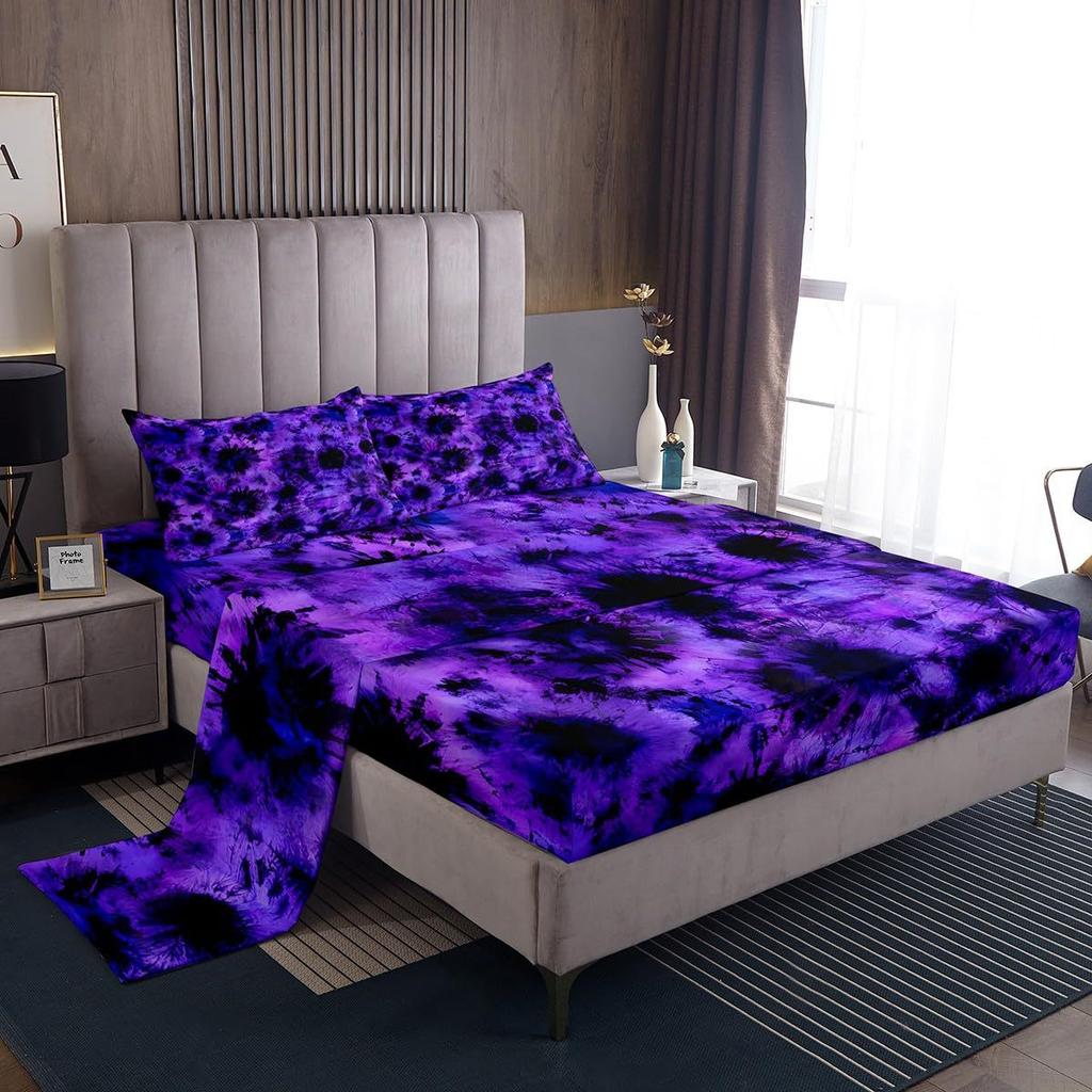 Cute Cartoon Ghost Pattern Bed Hat Four-piece Bedding Set Bedroom Dormitory Bedding Decoration