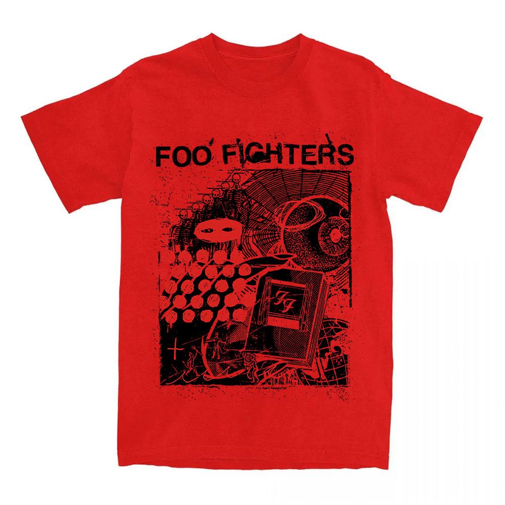 Ваша любимая футболка с дизайном рок-группы Foo Fighters Летняя с коротким рукавом Свободная мужская футболка Повседневная Унисекс Уличная одежда
