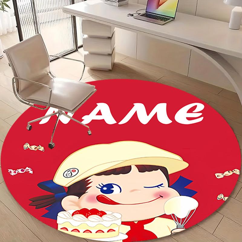 Personalized M-Milky Round Chair Office Rug - Perfect for Mat, Office Chair & More - Ideal Gift for Birthdays and Holidays