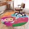 Masha and the Bear Pattern Round Rug, Indoor/Outdoor Mat, for Picnic, Gameroom, Bedroom, Office, Living Room, Home Decor Carpet, Birthday Gift
