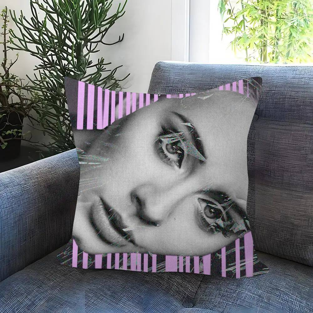 Singer Adele black Doublesided Printed pillow cover Short plush Suitable living rooms bedrooms sofas throw cushion cover