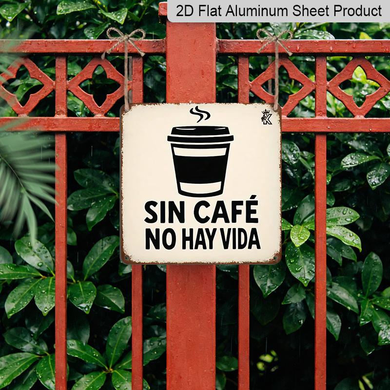 2D Flat, 1pc Metal Sign- Spanish Style Cafe Decoration- No Electricity Required- Kitchen, Office, Cafe Decoration- Enthusiast Gift- Durable Plaque