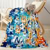 Bluey Soccer Fun Customize Your Name Blanket Gift Personalized Blanket Ultra-Soft Great for Home Decor Office Chair Office Nap Four Seasons Universal