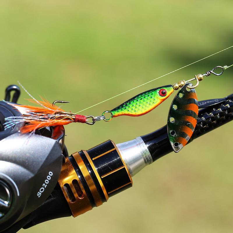 Fishing Lure Spinner Spoon Lure Rotating Metal Sequins Bait Hooks Wobbler Crankbait Fishing Tackle