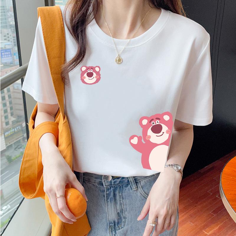 VEZFAA Женские модные повседневные летние весенние блузки и рубашки с круглым вырезом с короткими рукавами