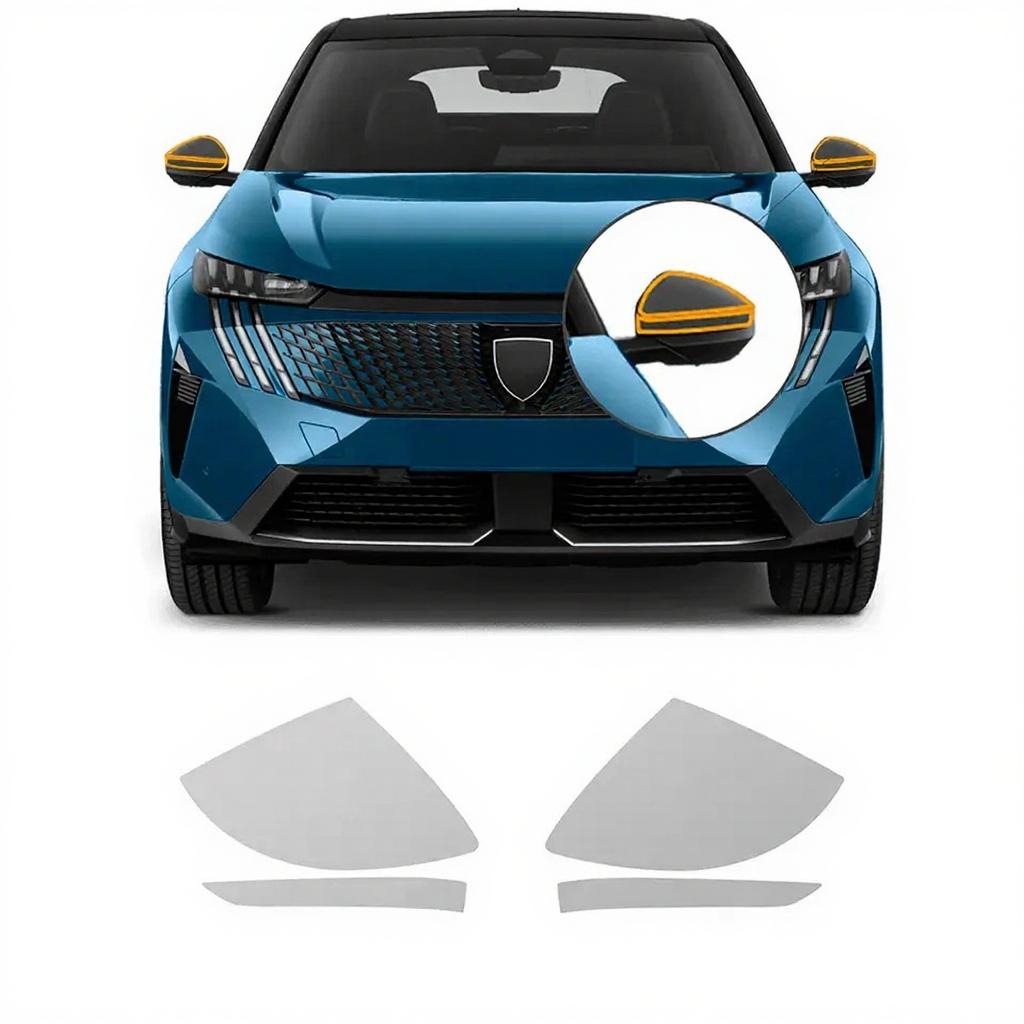 Headlight Film TPU for PEUGEOT 3008 2024 2025 Car Headlamp Rearview B C Pillars Protection Film Anti Scratch Transparent Sticker