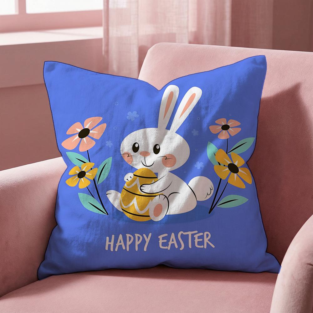 Holiday Easter Cushion Cover MultiScene Pillow Cover for Home Car Reversible Soft Durable for Daily Use