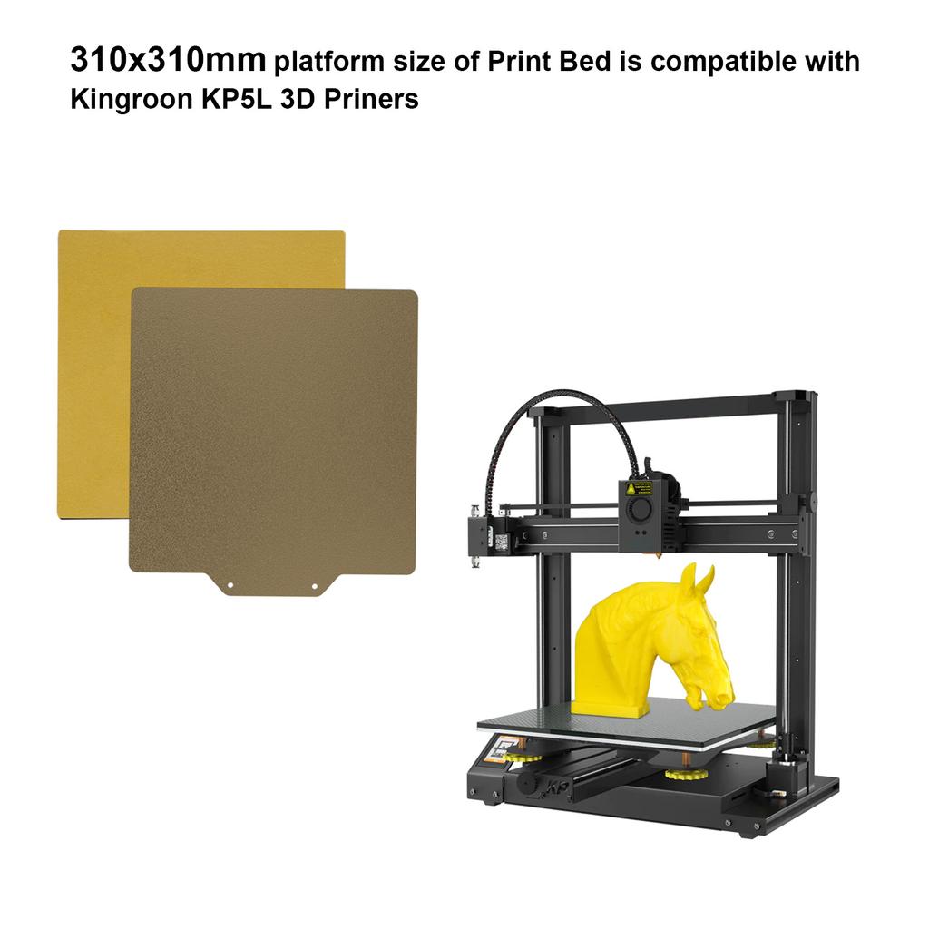 KINGROON 3D PEI Sheet Print Bed + Magnetic Sticker Flexible Removable Spring Steel Build Surface