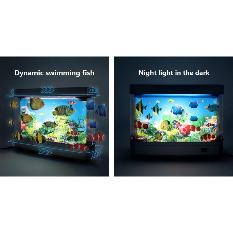 Декоративный ночник для аквариума, виртуальный океан, динамическая светодиодная настольная лампа, украшение для дома, комнаты, милая маленькая рыбка, лампа