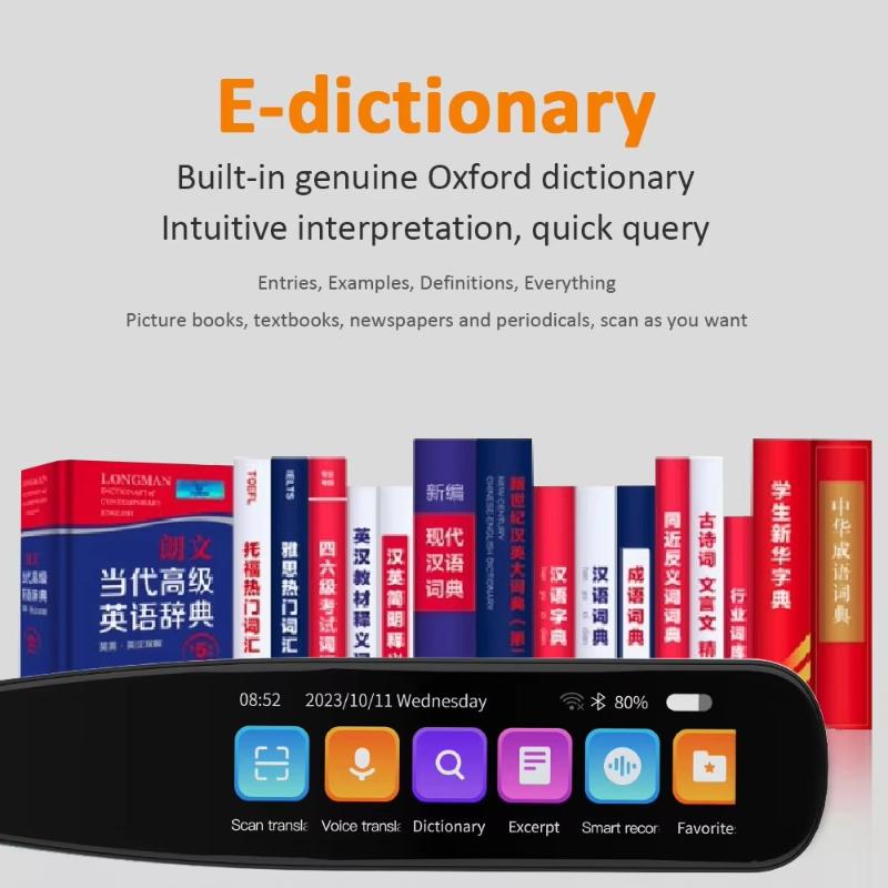 2026 Multifunctional S6 AI Electronic Dictionary Pen 60-Language Online Scanner Dictionary Recorder 134 Online Voice Translation for Students Learners