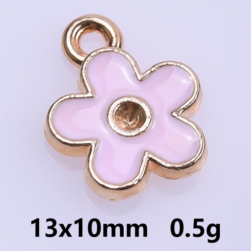 Pink Love Girl Accessories Enamel Bulk Charms For Jewelry Making Supplies Moon/Flower/Butterfly Pendants Charm DIY Earring Craft