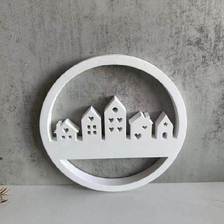 Personalized House Crafts Mold Detailed Circle House Sculptures Crafting Moulds