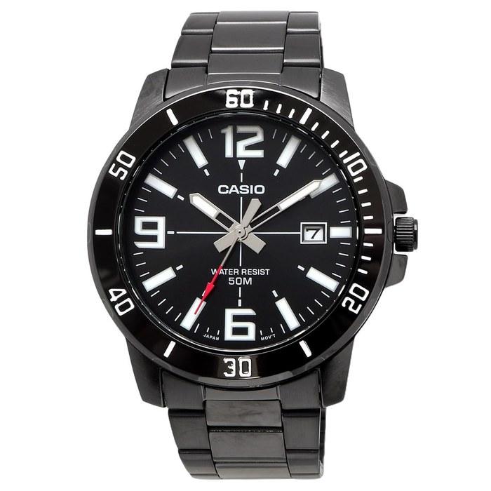 [Casio] Стандартные аналоговые кварцевые мужские часы MTP-VD01B-1BV (черный)