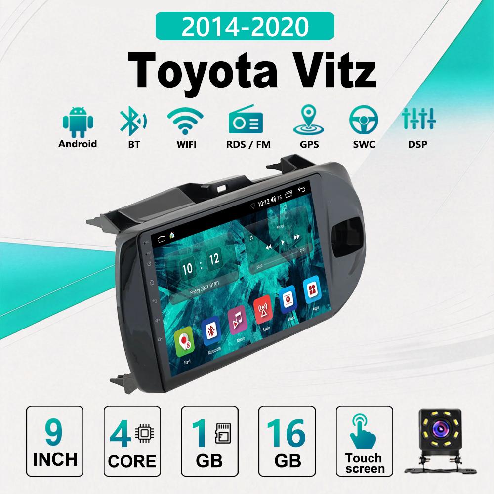 2Din Android Car-Play Car Radio,Toyota Vitz 2014-2020,Multimedia Player Head Unit Stereo GPS Navigation BT WIFI,1+16GB