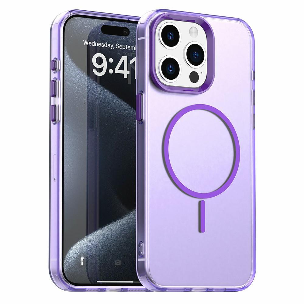 For iPhone 15 Pro Case Candy Color PC + TPU + PET Phone Cover Compatible with MagSafe