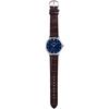 Casio MTP-VT01L-2B Мужские Аналоговые Часы Минималистичный Синий Циферблат Коричневый Кожаный Ремешок Серебристый Кварцевый Механизм