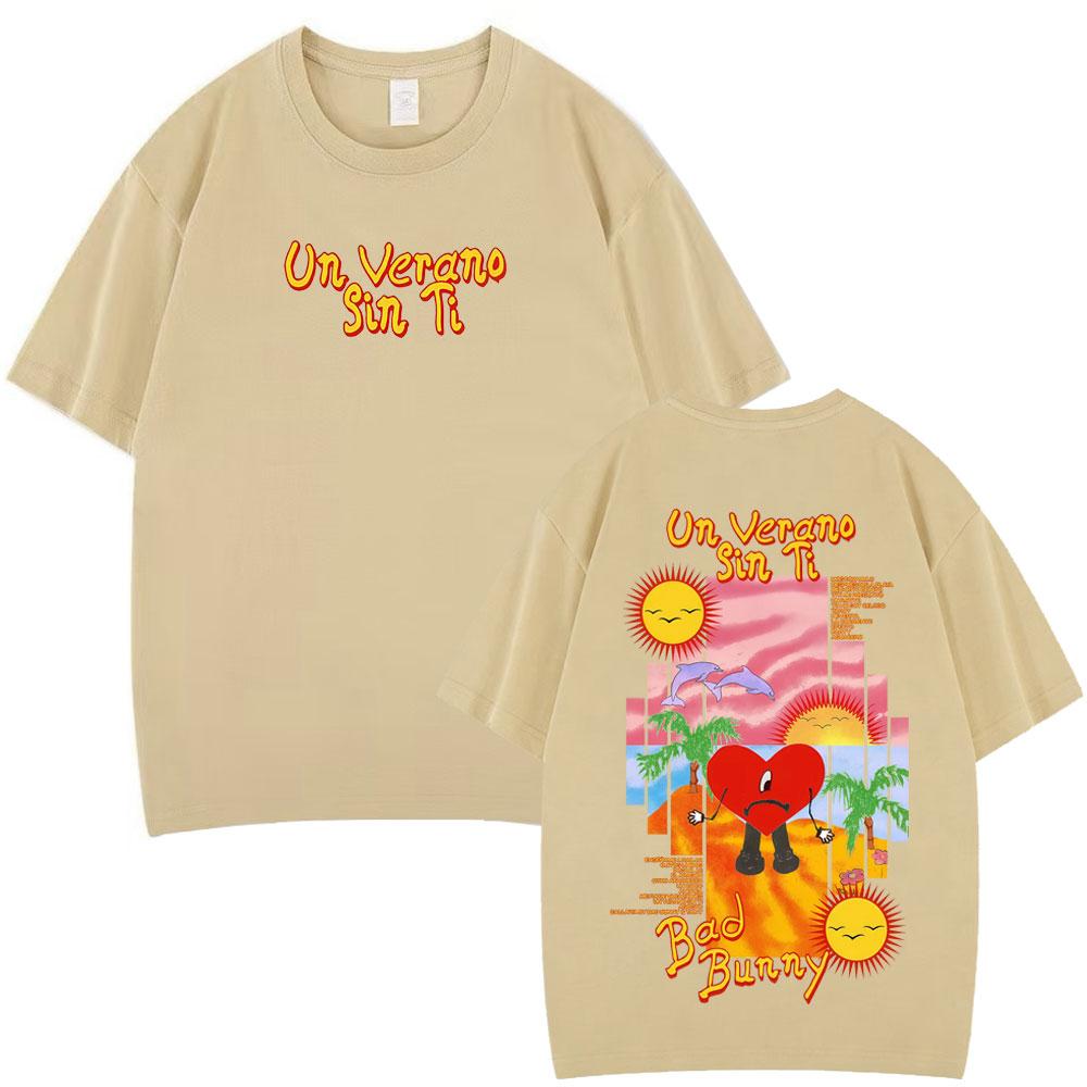 Bad Bunny Un Verano Sin Ti Fashion Printed Tees Men Women Oversized Tshirt Loose Casual Cotton Harajuku Shortsleeved Tshirts
