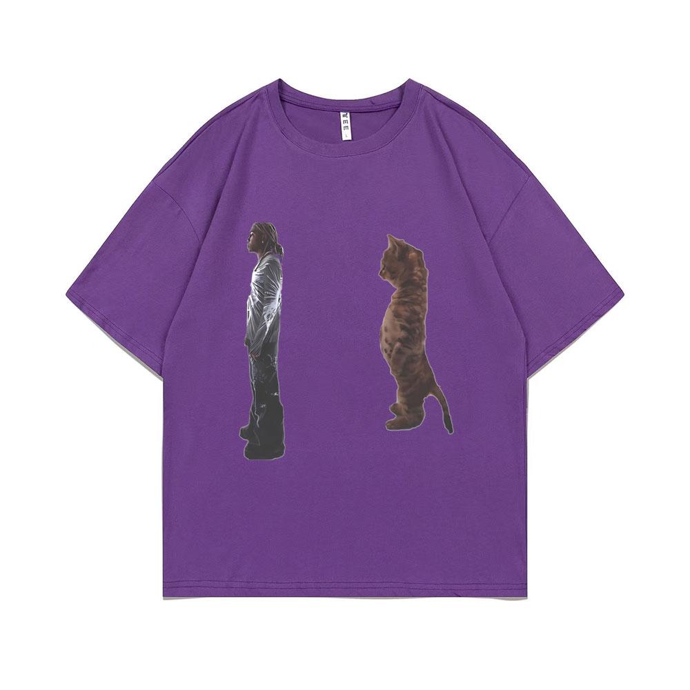 Забавная футболка с графикой стоящего кота Destroy Lonely для мужчин и женщин, оверсайз, из чистого хлопка, футболка Opium Playboi Carti Ken Carson