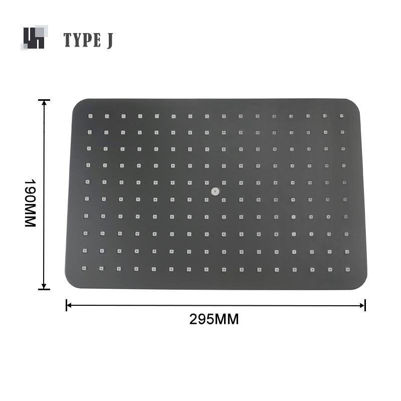 8/10/12 Inch Rainfall Shower Head Round Square ABS Rain Shower Head Pressurized Big Overhead Shower Black Chrome Gold Grey