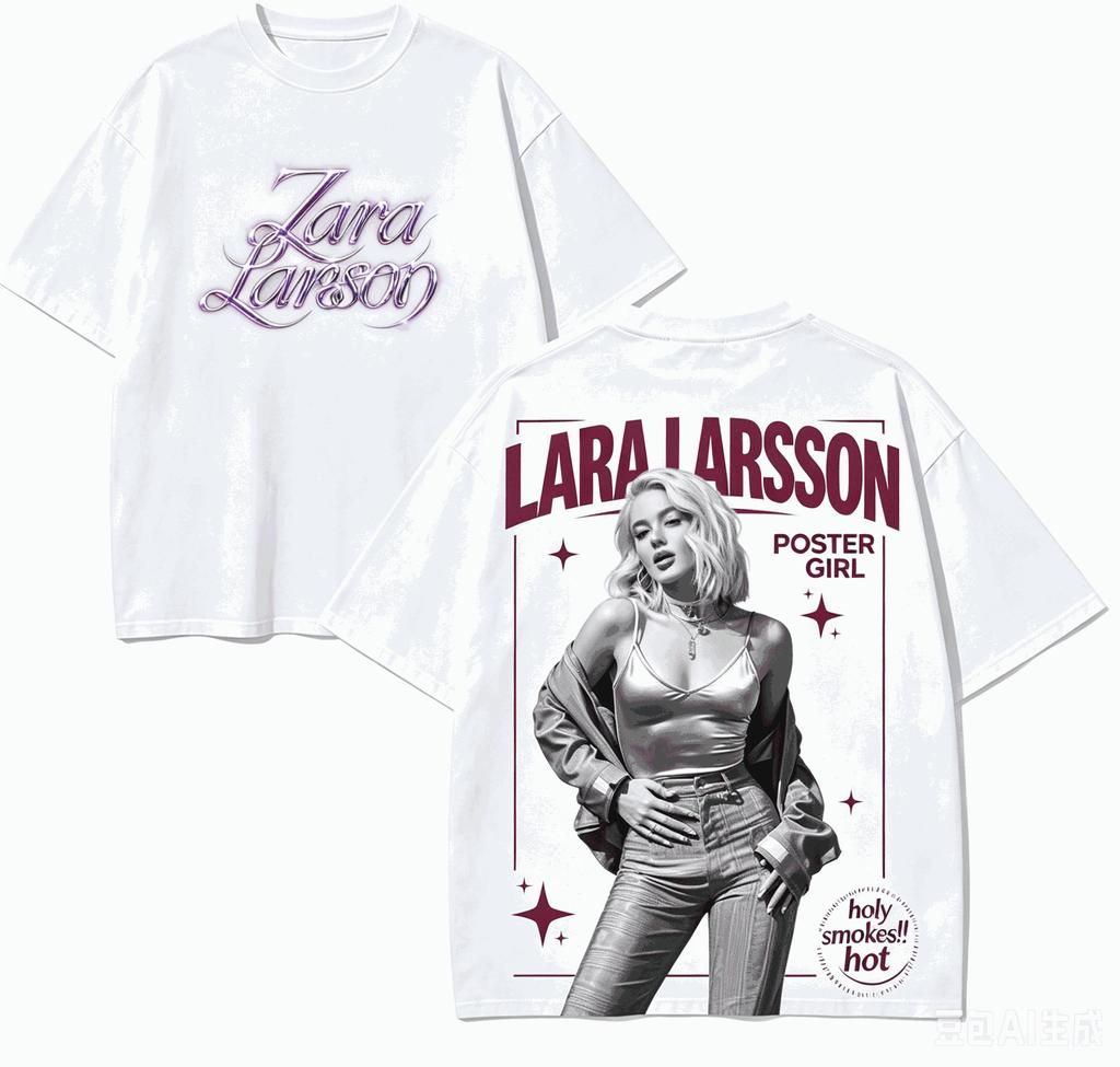 Подарочная футболка Zara Larsson Мужская Женская Харадзюку Оверсайз Унисекс Короткий рукав Уличная одежда высокое качество Для пар горячий продукт Удобная