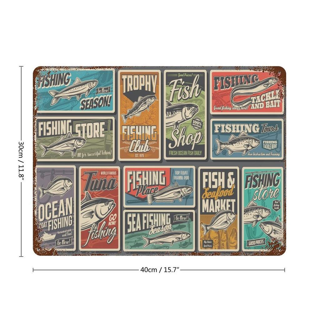 1-Pack Aged Metal Sign Decor, 20×30cm and 30×40cm, Distressed Rustic Plaque for Cafe, Pub, Garage or Living Room