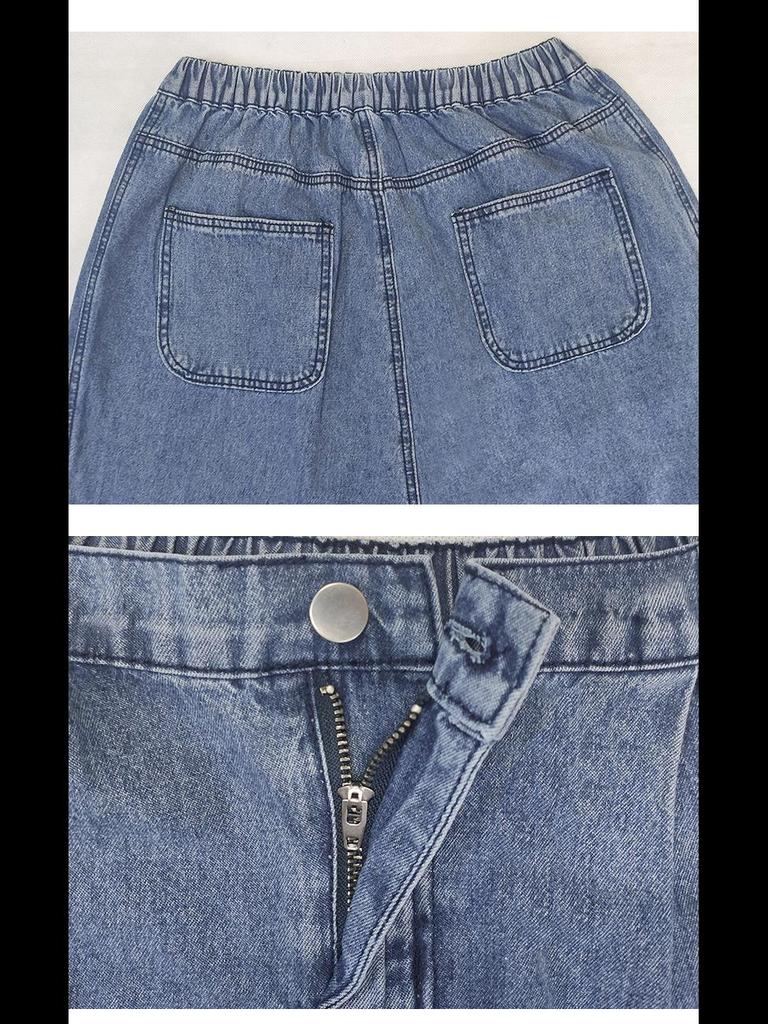 Женские джинсы-шаровары с эластичной талией 2024 года — повседневная длина Nine-Point