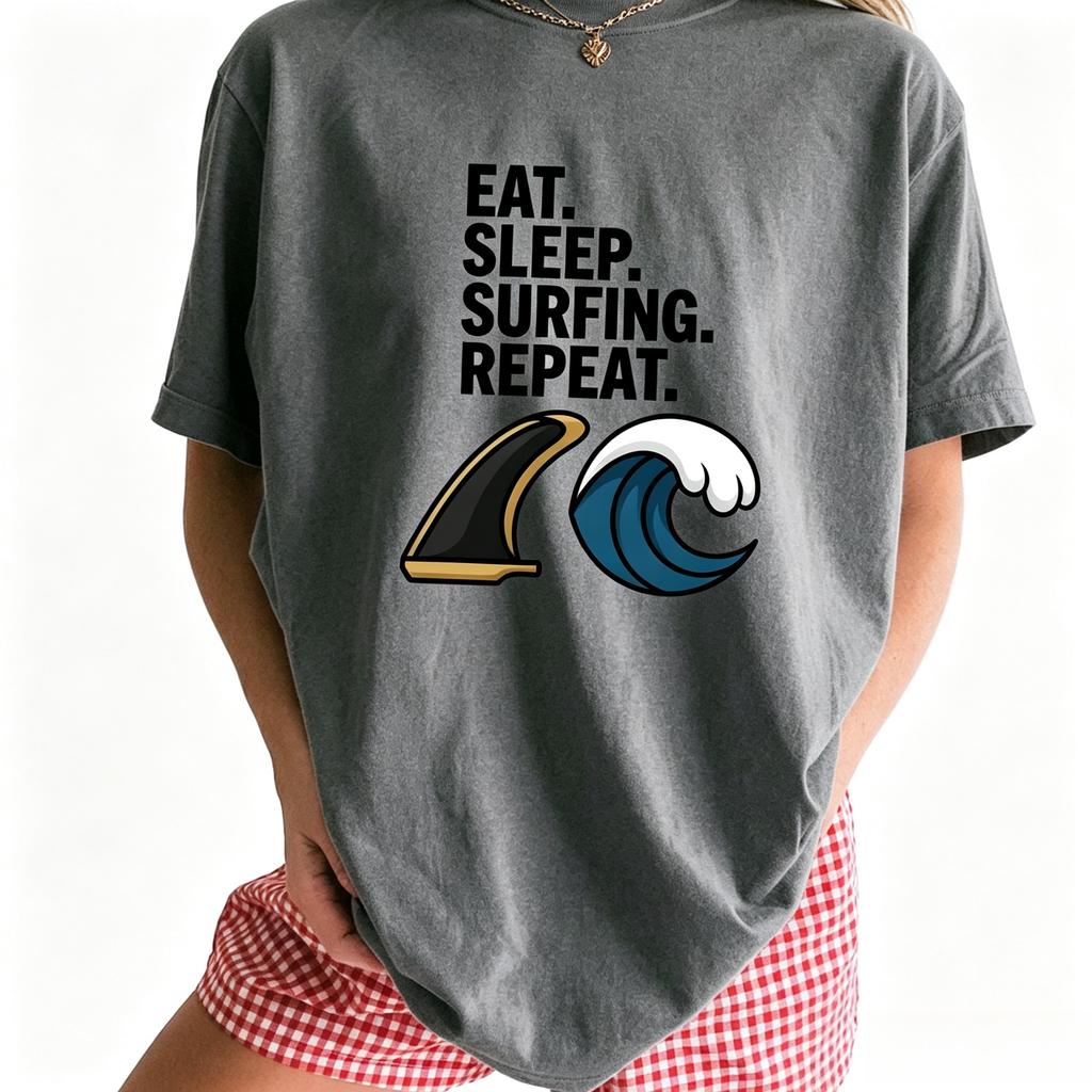 Surfboard Fin Wave Shirt Surfing Seaside Gift Doodle Tee Fin Tshirt Surfer Fan Fin Tshirt Coastal Graphic Line Art Ocean Tshirt