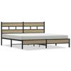 Metal Bed Frame without Mattress Sonoma Oak Finish 183 x 213 cm