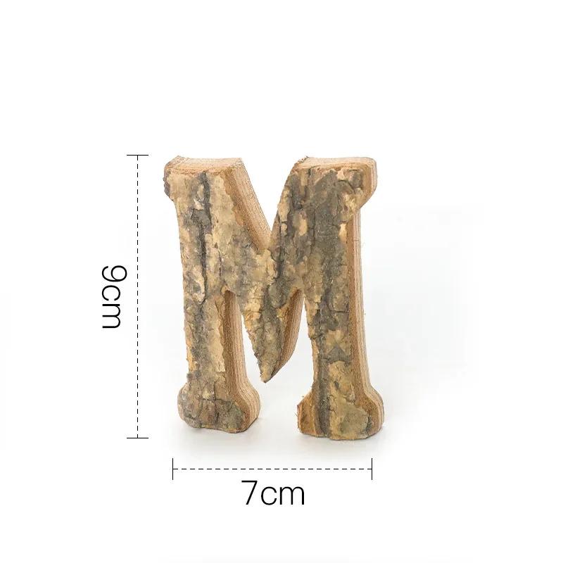 Вместе с Bark Массив дерева Ретро Деревянные Английские Буквы Алфавит Число для Кафетерия Бара Домашнее Украшение Винтажная Сделай Сам Буква