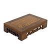 1PC Carved Design Wood Carved Pedestal Antique Finish Oriental Display Base  Home Decoration