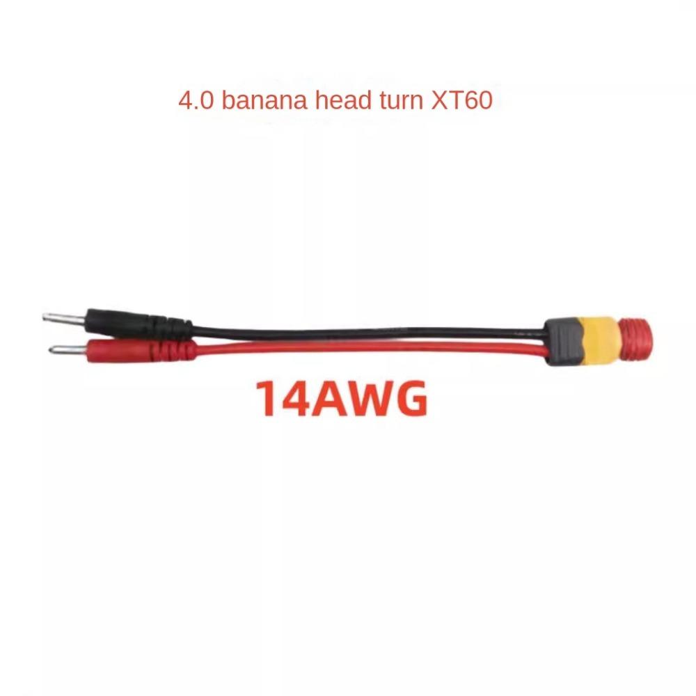 Durable XT30 XT60 XT90 T Plug Charge Lead to 4.0mm Banana Plugs 15cm Charge Cable 14AWG Rubber Adapter Cables for Lipo Battery
