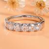 5 камней 3,5 мм 0,2 карата Кольца с муассанитом для женщин Half Enternity Lab Diamond Band S925 Стерлинговое серебро с покрытием из 18-каратного золота GRA