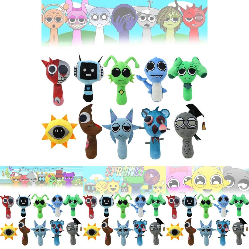 Cute Sprunki Plush Incredibox Rhythm Box Figure Fluffy Cartoon Stuffed Toy
